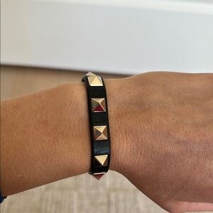 Black and Gold Studded Bracelet